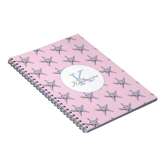 Starfish Pattern Beach Marine Custom Name  Notitieboek (Rechterzijde)