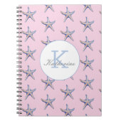 Starfish Pattern Beach Marine Custom Name  Notitieboek (Voorkant)