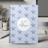 Starfish Pattern Beach Marine Custom Name Notitieboek