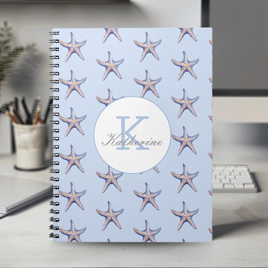 Starfish Pattern Beach Marine Custom Name  Notitieboek