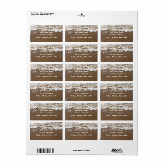 Starfish Pattern Beach Nautical Weddings Cute Etiket (Full Sheet)