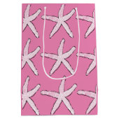 Starfish Pattern Beach roze witte kerst 2020 Medium Cadeauzakje (Achterkant)