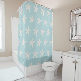 Starfish Pattern Coastal Shower Curtain Douchegordijn