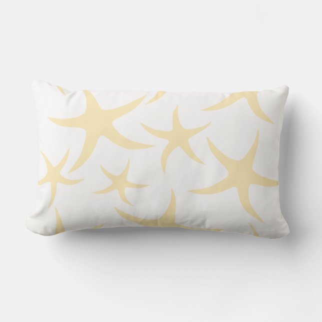 Starfish Pattern in Pastel Yellow and White. Kussen (Voorkant)