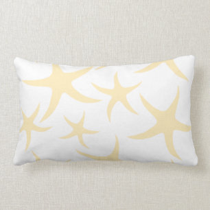 Starfish Pattern in Pastel Yellow and White. Kussen