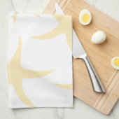 Starfish Pattern in Pastel Yellow and White. Theedoek (Quarter Fold)