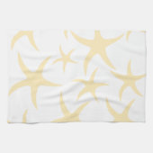 Starfish Pattern in Pastel Yellow and White. Theedoek (Horizontaal)