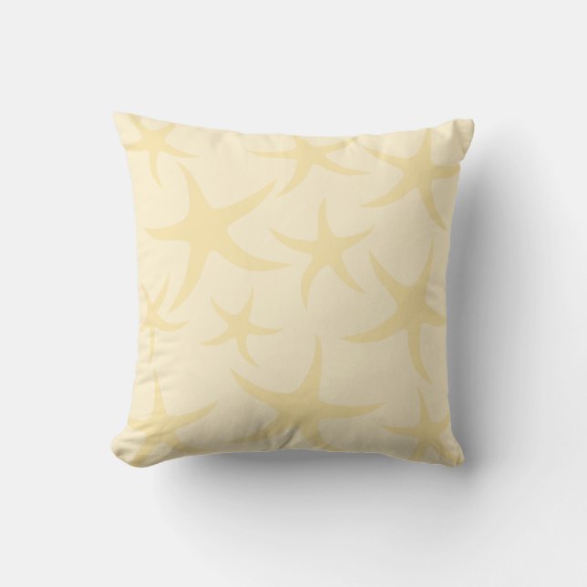 Starfish Pattern in Pastel Yellow. Kussen (Voorkant)