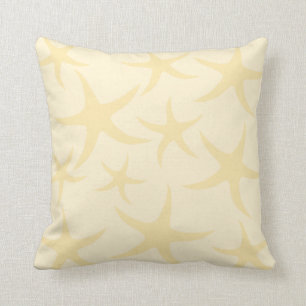 Starfish Pattern in Pastel Yellow. Kussen