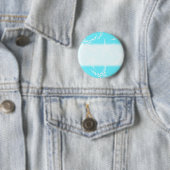 Starfish Pattern in Turquoise en White. Ronde Button 5,7 Cm (In situ)