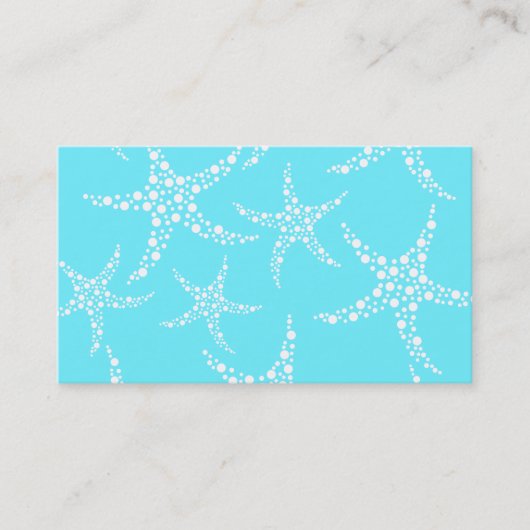 Starfish Pattern in Turquoise en White. Visitekaartje (Voorkant)