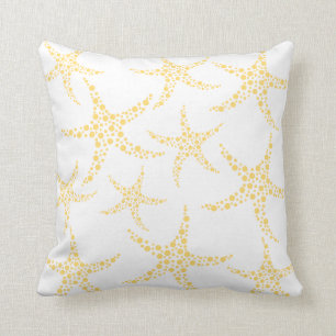 Starfish Pattern in Yellow and White. Kussen