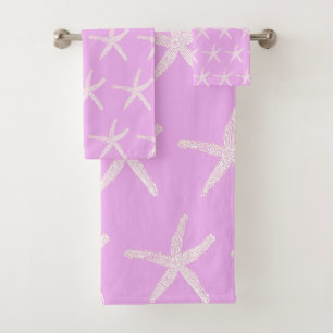 Starfish Pattern Nautical roze Paarse lavendel Bad Handdoek