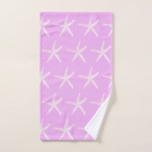 Starfish Pattern Nautical roze Paarse lavendel Bad Handdoek (Handdoek)