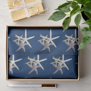 Starfish Pattern Navy Blue Tissuepapier