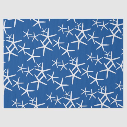 Starfish Pattern Navy Blue Tissuepapier (Voorkant)