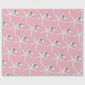 Starfish Pattern roze kerstcadeautje Cadeaupapier (Vlak)