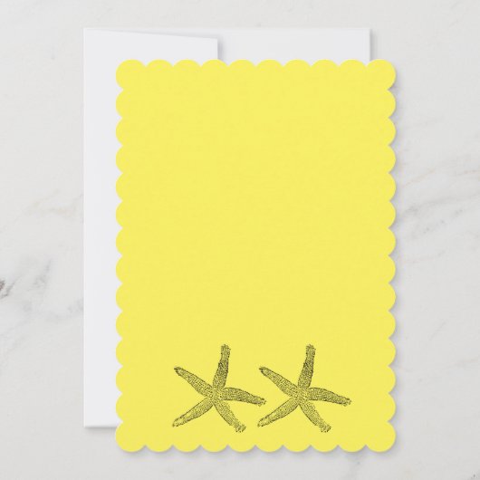 Starfish Pattern Yellow Black Colorful Wedding Kaart (Achterkant)