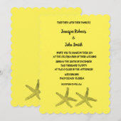 Starfish Pattern Yellow Black Colorful Wedding Kaart (Voorkant / Achterkant)