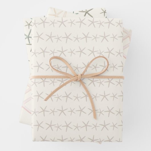 Starfish Patterns on Ecru Inpakpapier Vel (In situ)