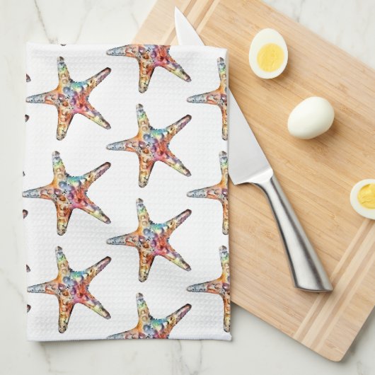 Starfish Rainbow Kitchen Towel Theedoek (Quarter Fold)