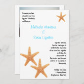 Starfish Reception nodigt uit Kaart (Voorkant / Achterkant)