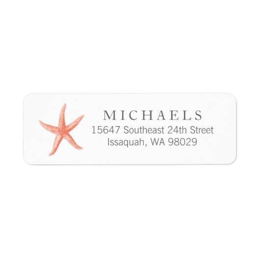 Starfish Return Address Labels (Voorkant)