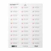 Starfish Return Address Labels (Full Sheet)