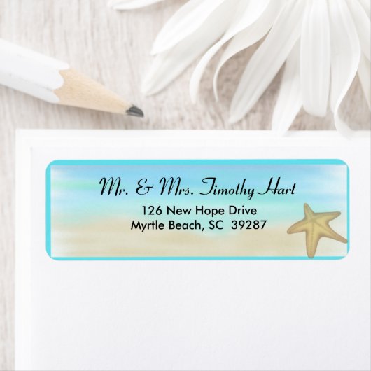 Starfish Return Address Stickers (Insitu)