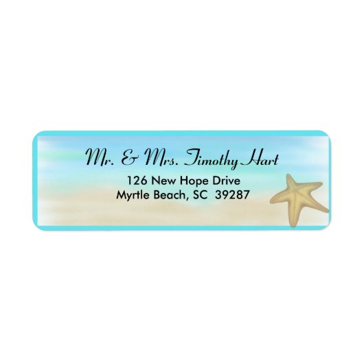 Starfish Return Address Stickers (Voorkant)