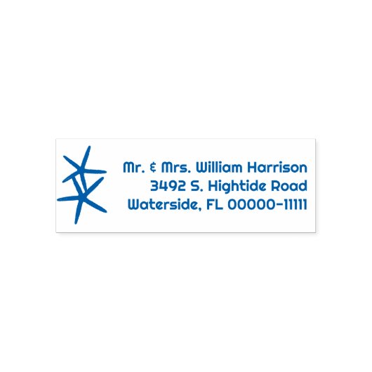 Starfish Return-adres Zelfinktende Stempel (Design)