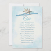 Starfish Ribbon Blue Table One Seatcard (Voorkant)