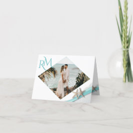 Starfish Ribbon Diamond met foto Bedankkaart
