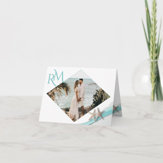 Starfish Ribbon Diamond met foto Bedankkaart (Voorkant)