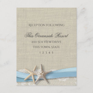 Starfish Ribbon- en Lace Blue Beach-reactiekaart Kaart