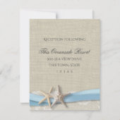 Starfish Ribbon en Lace Blue Beach Response Kaart (Voorkant)