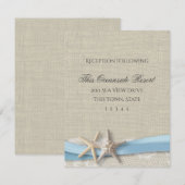 Starfish Ribbon en Lace Blue Beach Response Kaart (Voorkant / Achterkant)