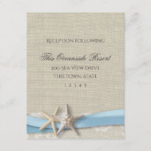 Starfish Ribbon en Lace Blue Beach Response Kaart