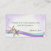 Starfish Ribbon Orchid and Turquoise Place card Plaatskaartje (Achterkant)