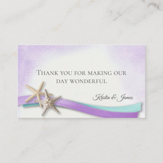 Starfish Ribbon Orchid and Turquoise Place card Plaatskaartje (Achterkant)