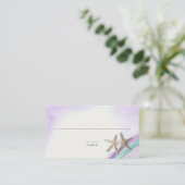 Starfish Ribbon Orchid and Turquoise Place card Plaatskaartje (Staand voorkant)