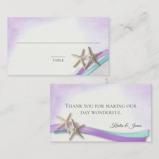 Starfish Ribbon Orchid and Turquoise Place card Plaatskaartje (Voorkant / Achterkant)