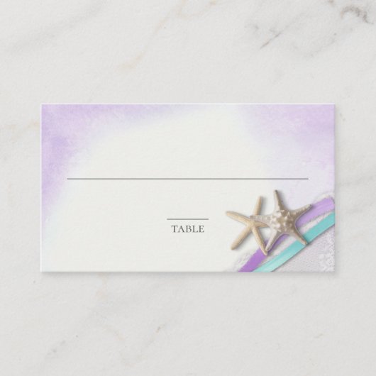 Starfish Ribbon Orchid and Turquoise Place card Plaatskaartje (Voorkant)
