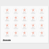 Starfish ronde adreslabel ronde sticker (Vel)
