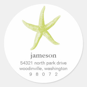 Starfish ronde adreslabel sticker