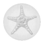 Starfish Round Glass Cutting Board Snijplank (Voorkant)