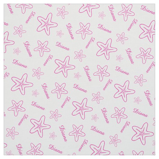 Starfish roze wit op maat gemaakte stof (Swatch)