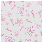 Starfish roze wit op maat gemaakte stof (Close Up)