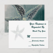 Starfish RSVP-kaart RSVP Kaartje (Voorkant / Achterkant)