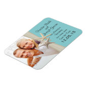 Starfish Rustic Aqua Blue Save the Date Foto Magneet (Linkerzijde)